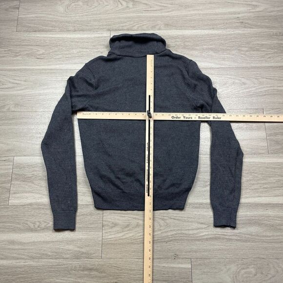 Vintage Polo Ralph Lauren Sweater Mens Medium Gray Merino Wool Shawl Neck Golf - Picture 8 of 11